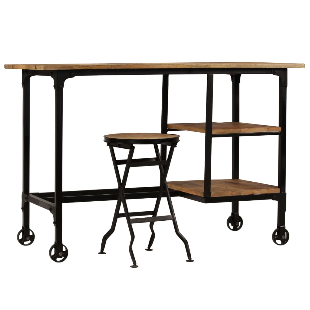 Stol sa sklopivim stolcem od mango drva 115 x 50 x 76 cm