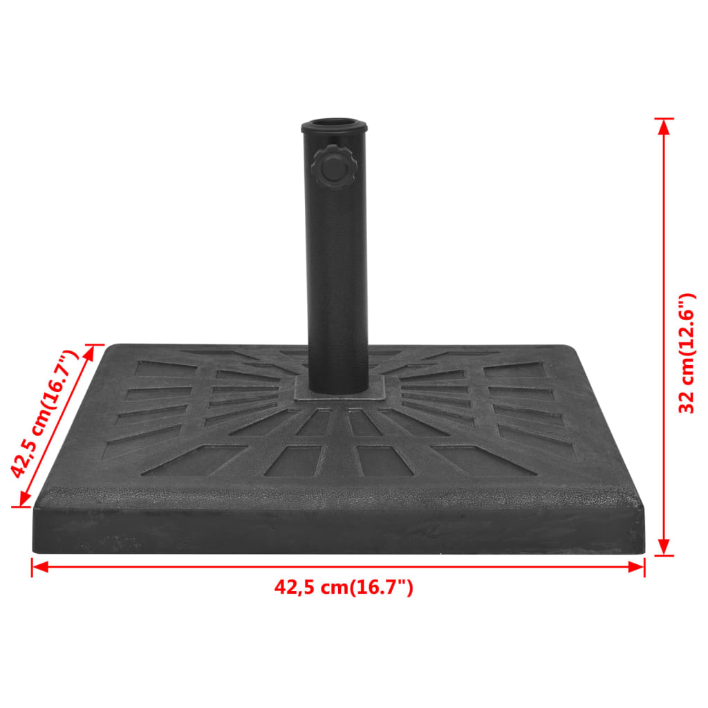 Stalak za Suncobran od Smole Pravokutni Crni 12 kg