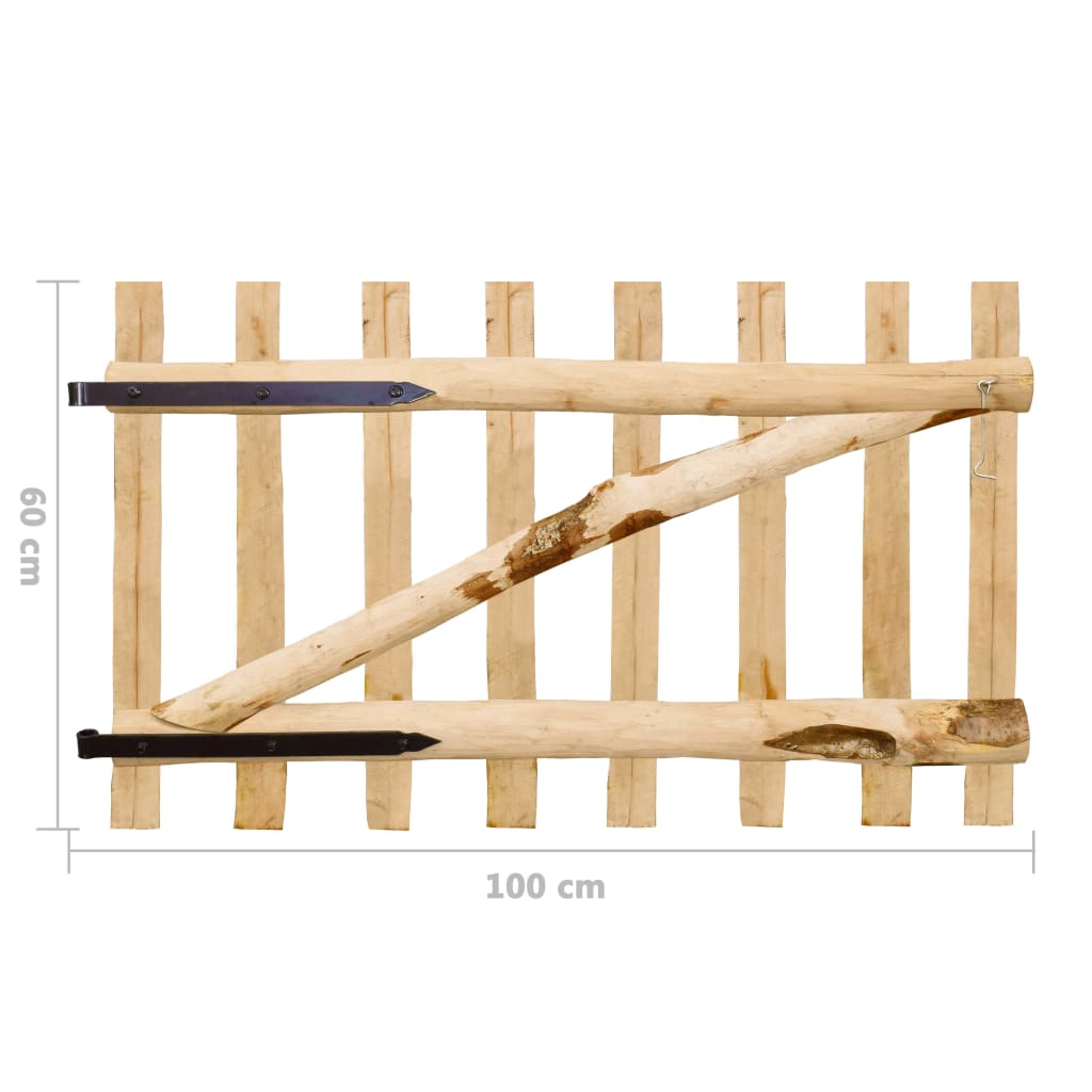 Jednostruka vrata za ogradu od drva lješnjaka 100 x 60 cm