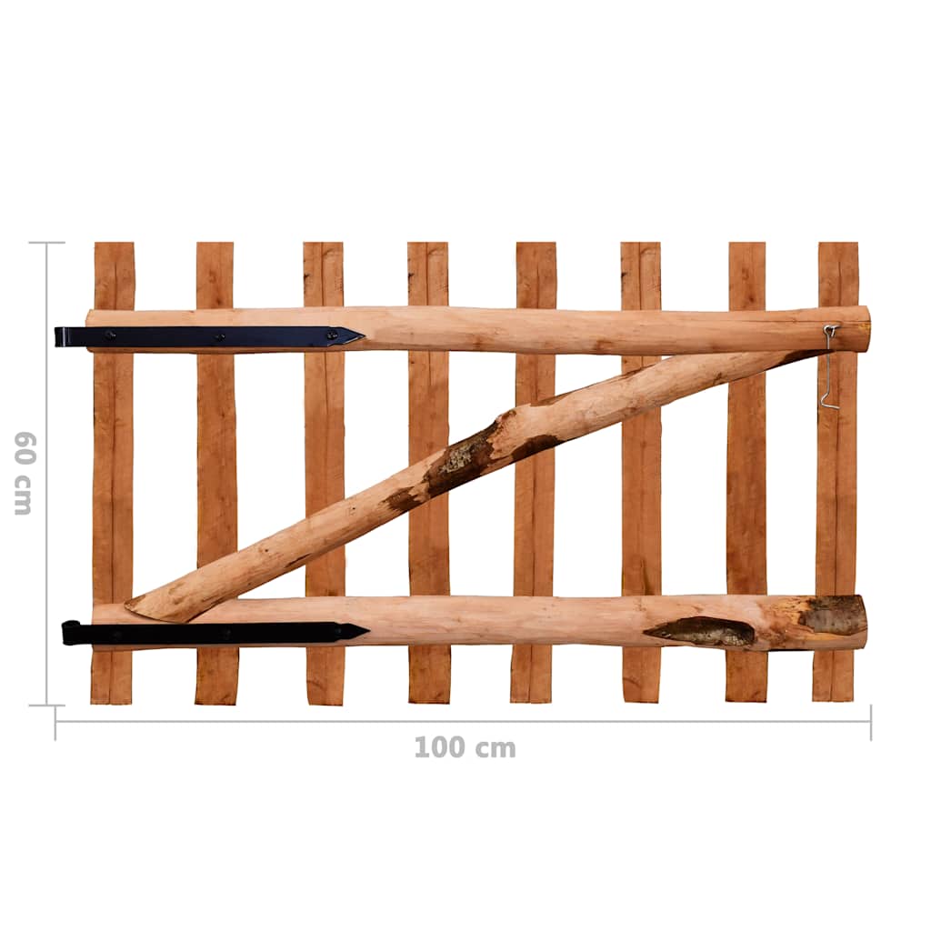 Jednostruka vrata za ogradu od drva lješnjaka 100 x 60 cm