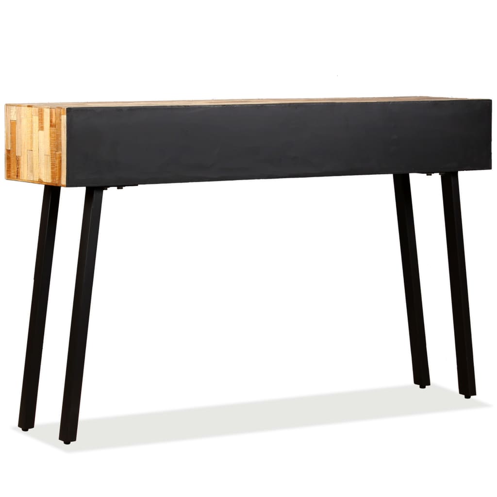Konzolni Stol od Masivne Obnovljene Tikovine 120x30x76 cm