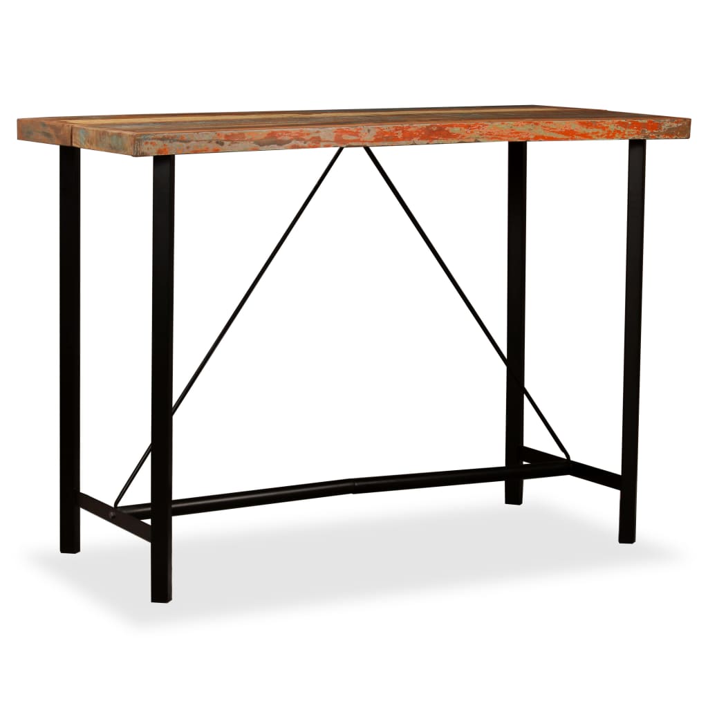 Barski stol od masivnog obnovljenog drva 150x70x107 cm