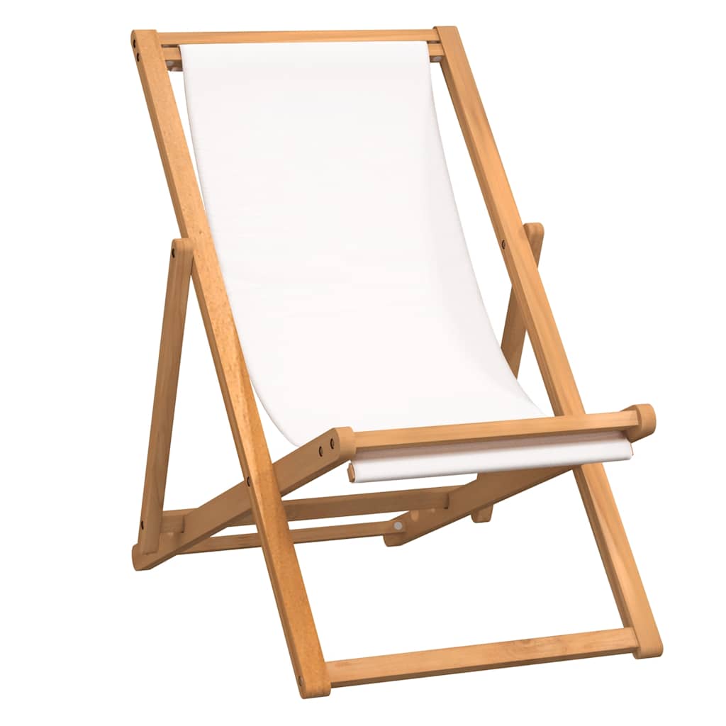Ležaljka od tikovine 56 x 105 x 96 cm krem