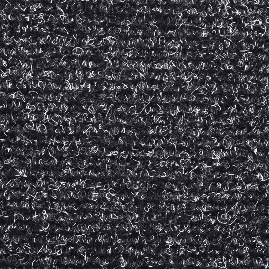 Prostirke za stepenice, samoljepljive, 15 kom, 56x17x3 cm, tamno sive, poluokrugle
