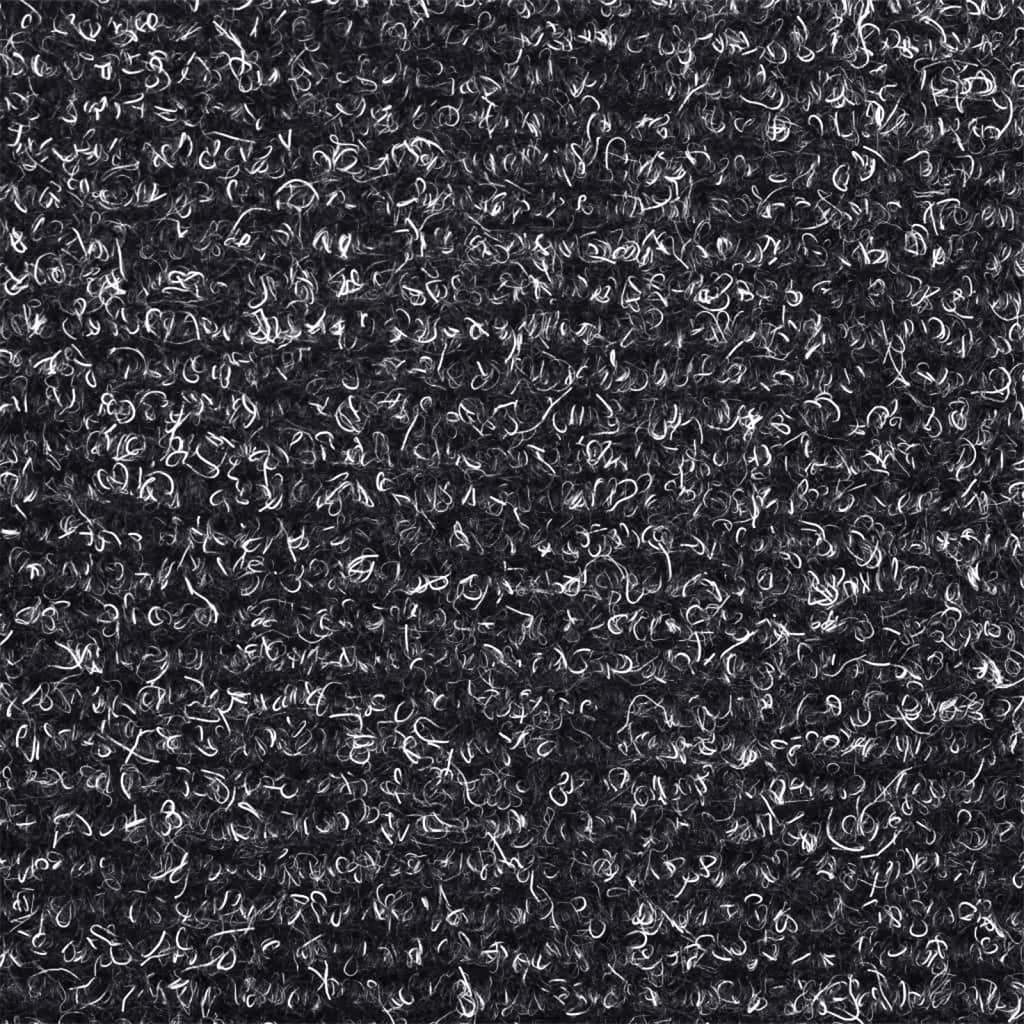 Prostirke za stepenice, samoljepljive, 15 kom, 65x21x4 cm, tamno sive, poluokrugle, velike