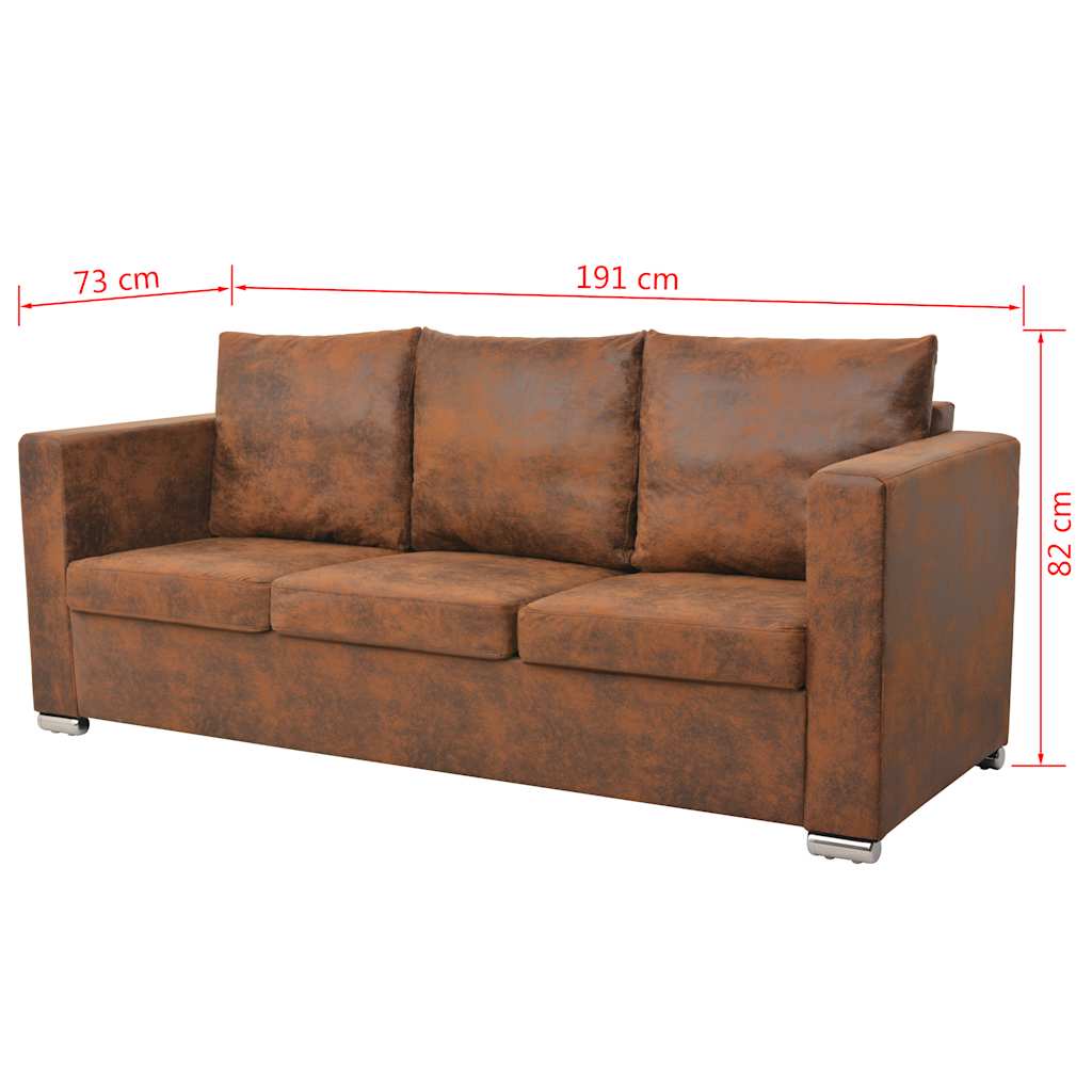 2-dijelni set sofa od umjetne brušene kože