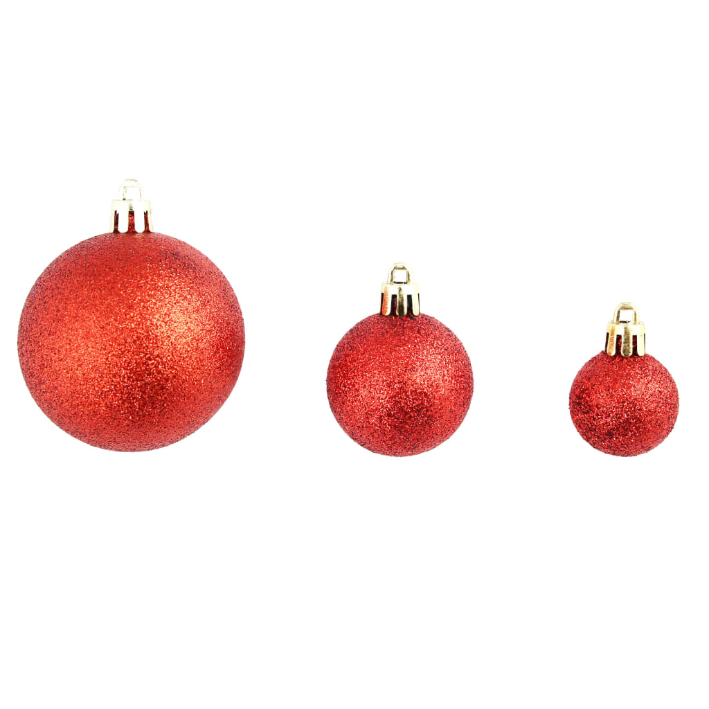 Set božićnih kuglica 100 komada 3/4/6 cm crveni