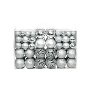 Set božićnih kuglica 100 komada 3/4/6 cm srebrni