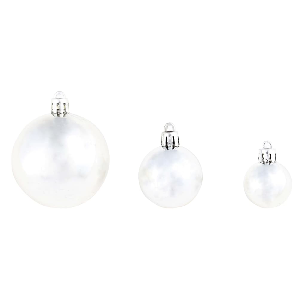 Set božićnih kuglica 100 komada 3/4/6 cm srebrni
