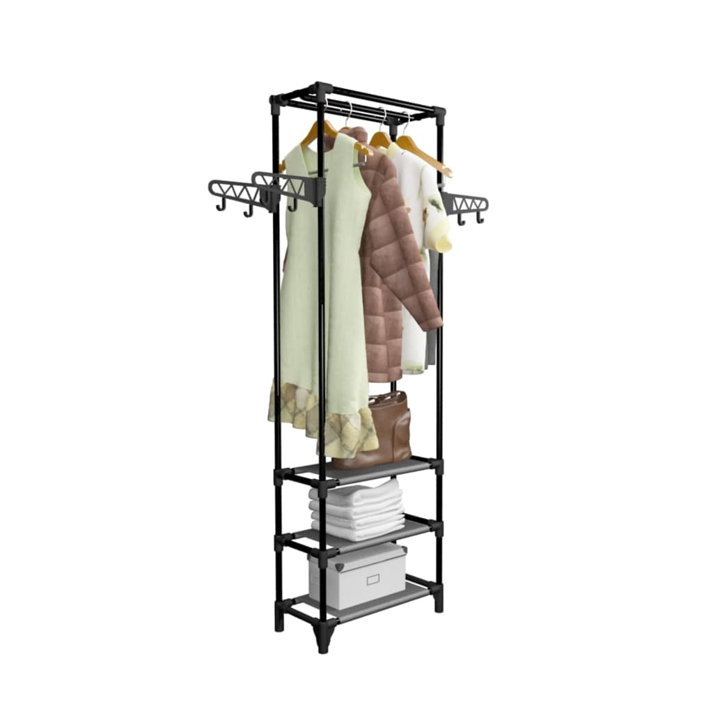 Stalak za odjeću čelik i netkana tkanina 55x28,5x175 cm crni