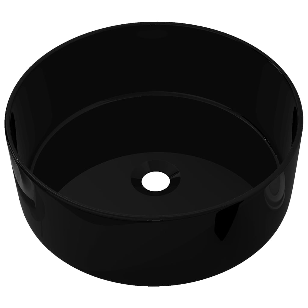 Keramički okrugli umivaonik 40 x 15 cm crni