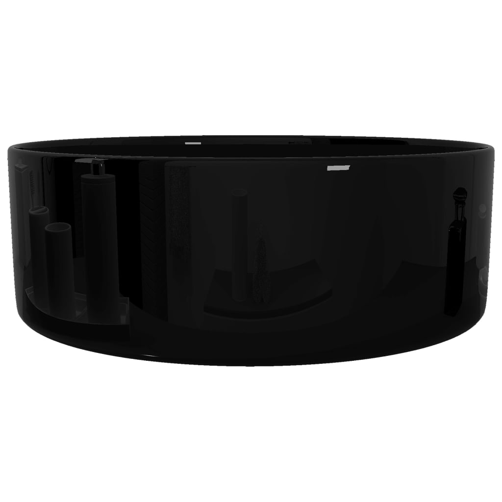 Keramički okrugli umivaonik 40 x 15 cm crni