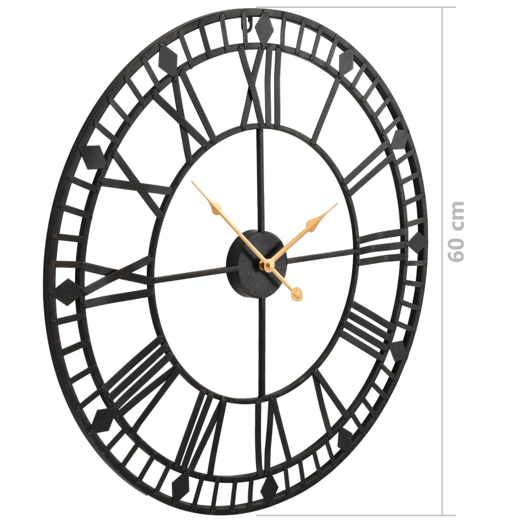 Starinski zidni sat s kvarcnim mehanizmom metalni 60 cm XXL