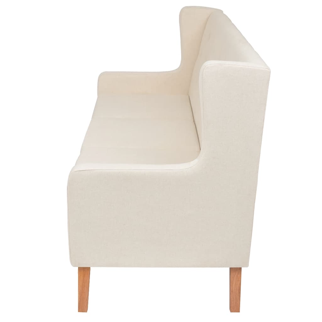 2-dijelni set sofa od tkanine krem bijeli