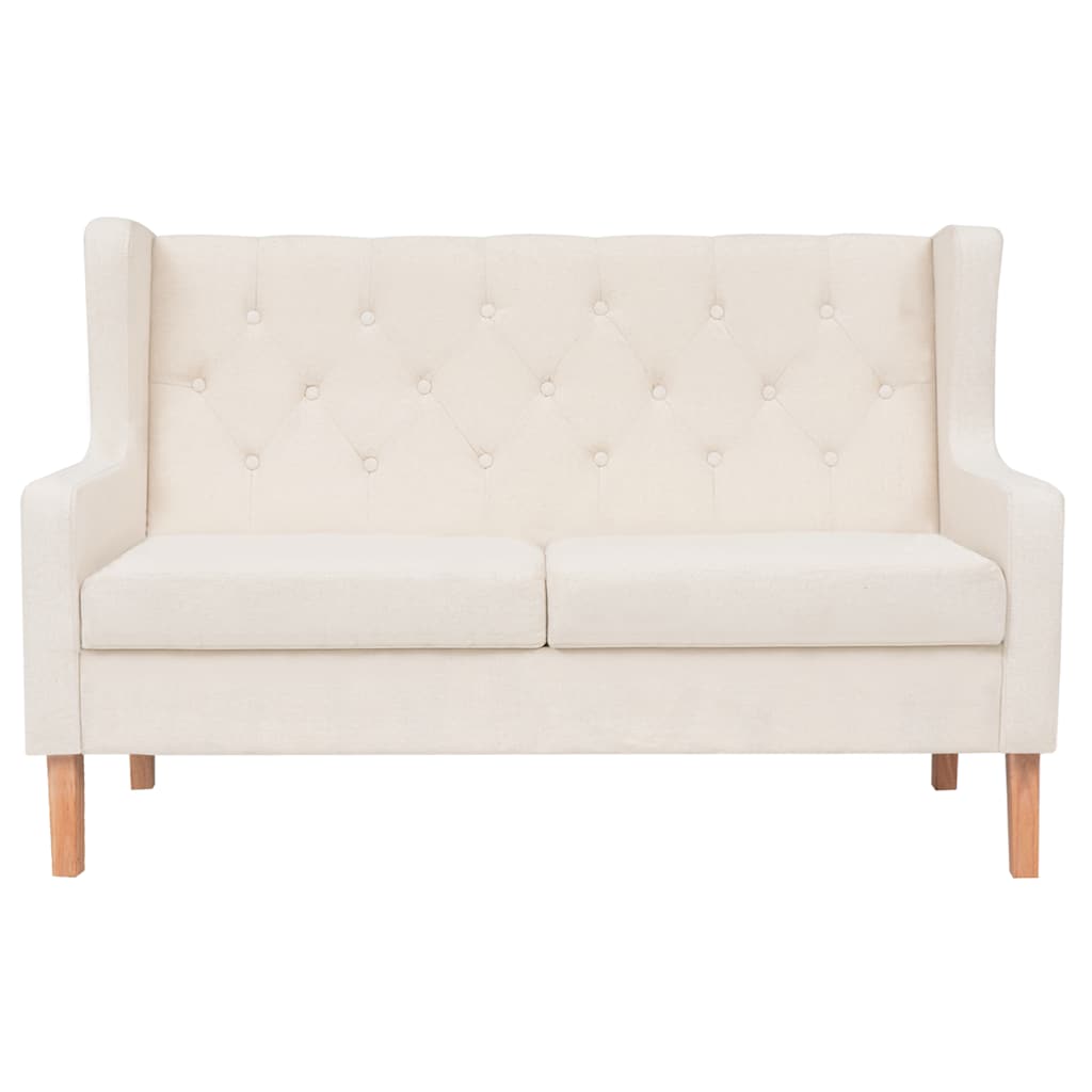 2-dijelni set sofa od tkanine krem bijeli