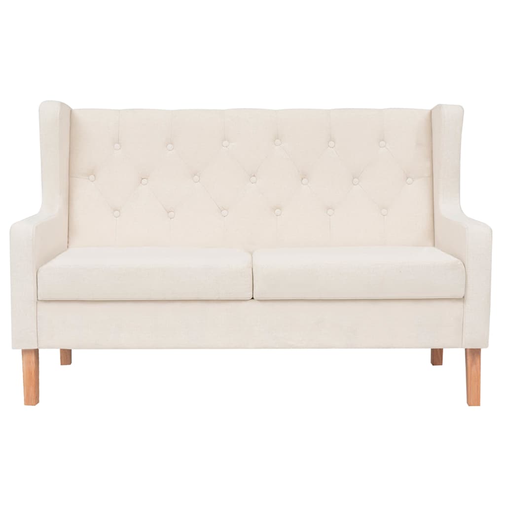 3-dijelni set sofa od tkanine krem bijeli