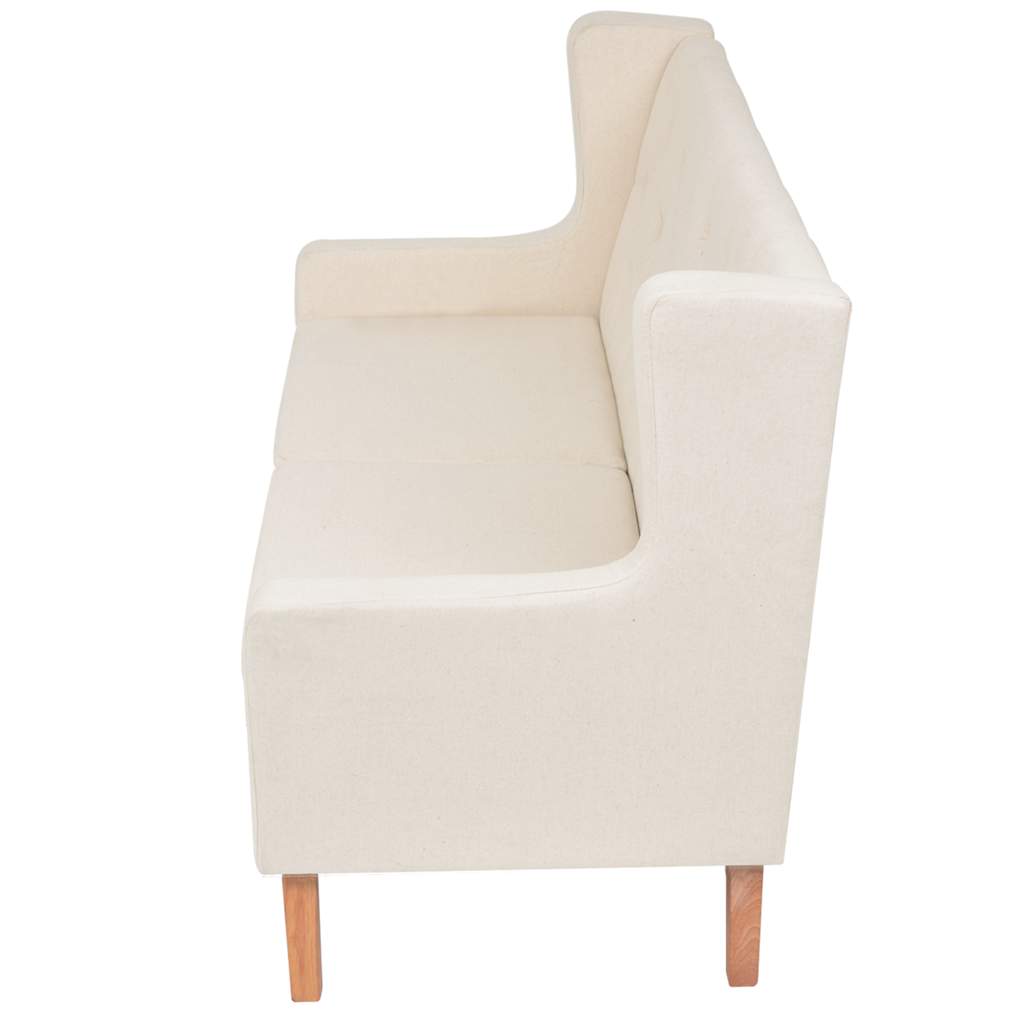 3-dijelni set sofa od tkanine krem bijeli