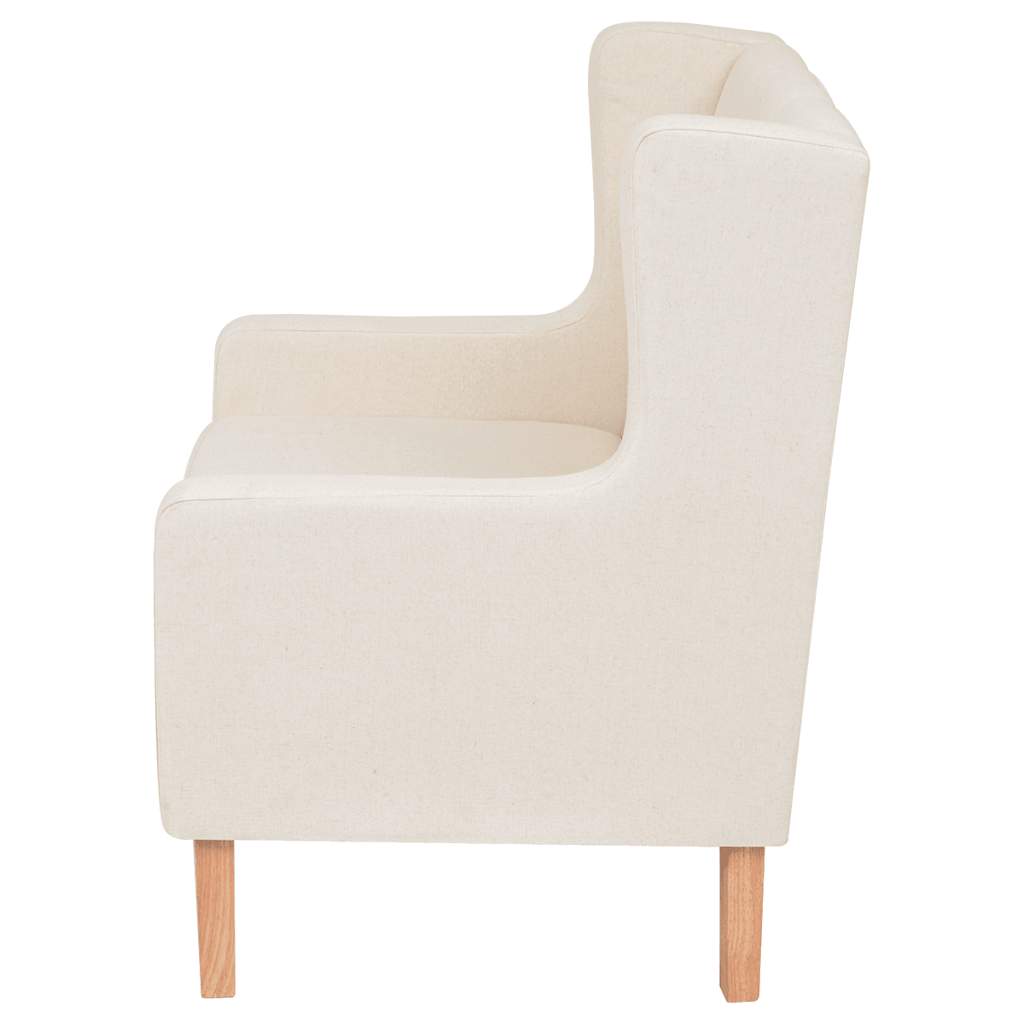 3-dijelni set sofa od tkanine krem bijeli