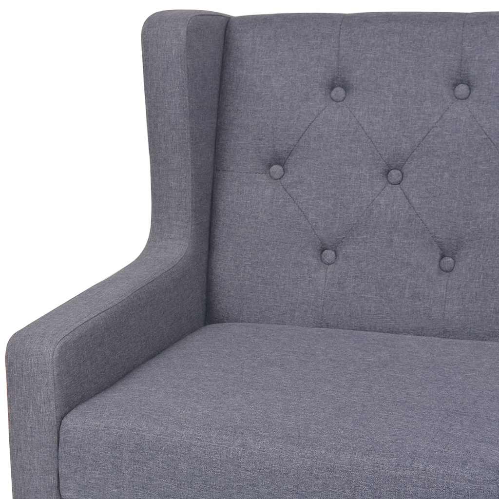 2-dijelni set sofa od tkanine sivi
