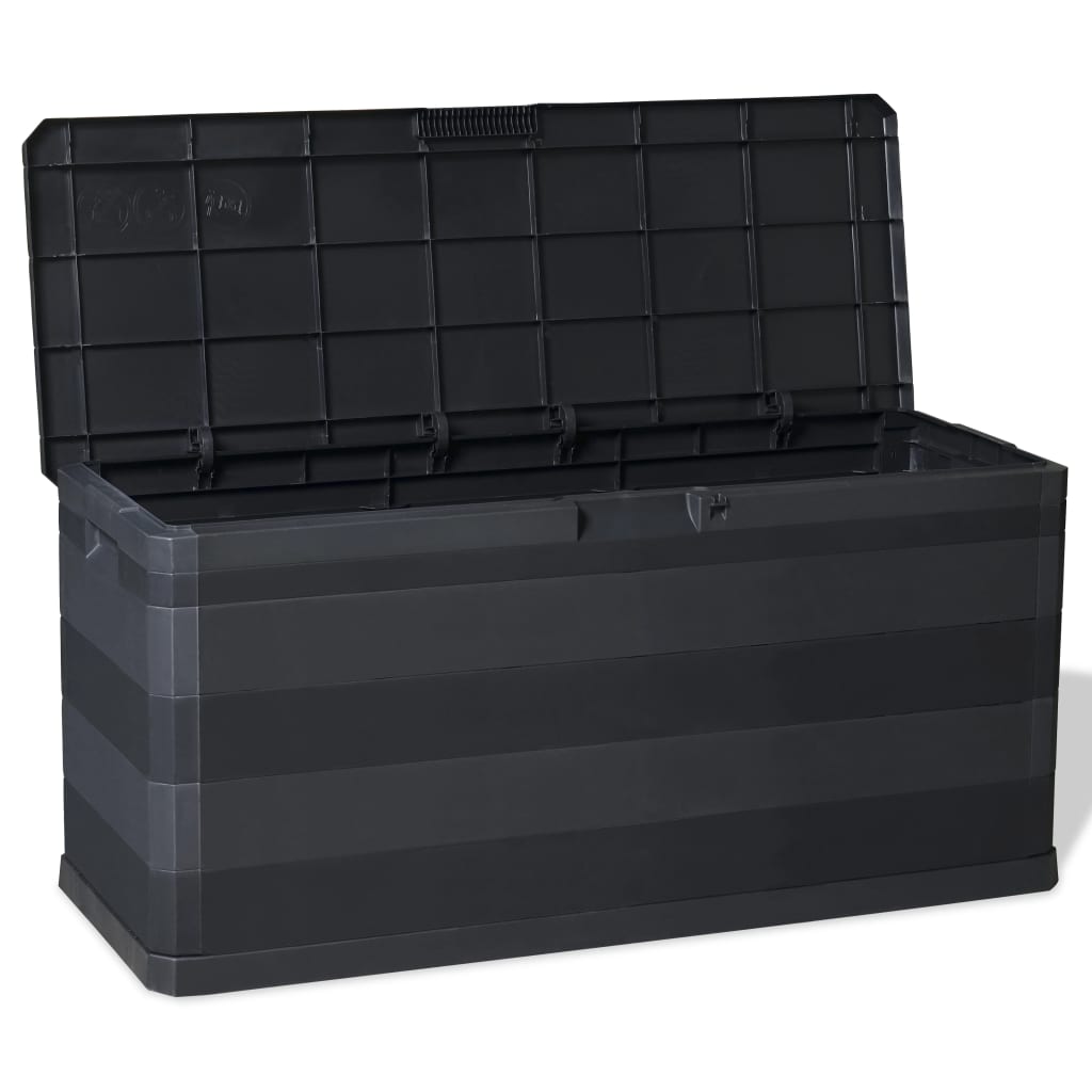 Vrtna kutija za pohranu crna 117 x 45 x 56 cm