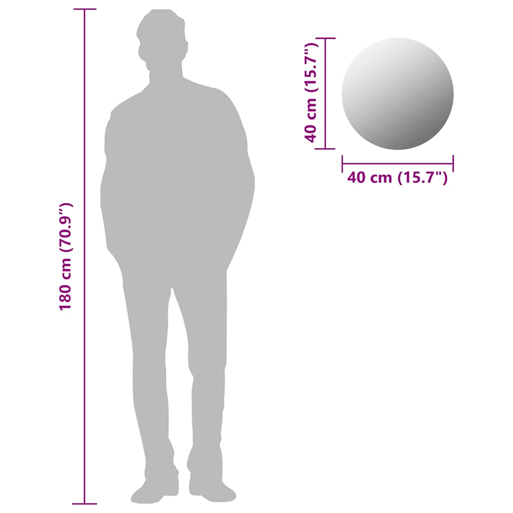 Zidno ogledalo 40 cm okruglo stakleno