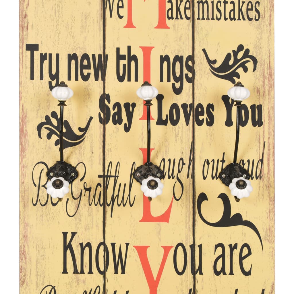 Zidna vješalica za kapute sa 6 kuka FAMILY 120 x 40 cm
