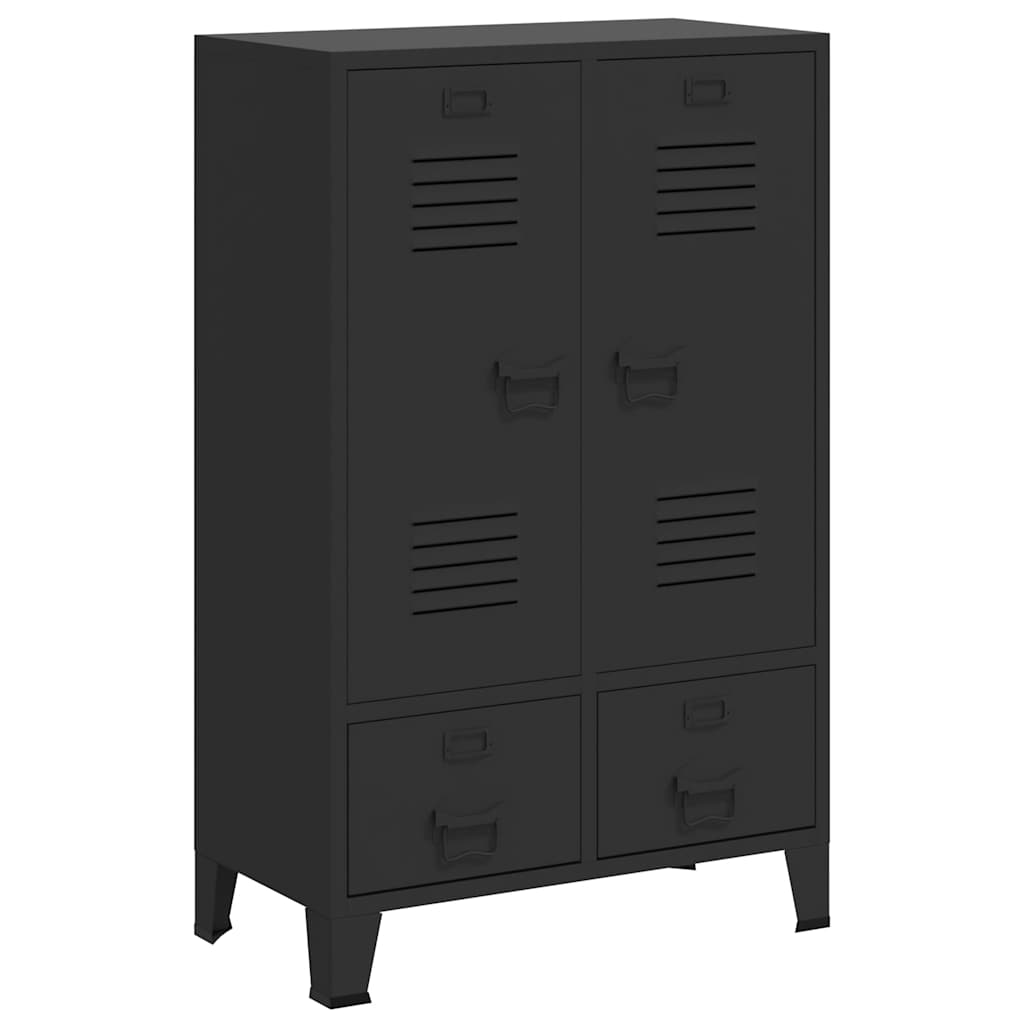 Ormar od metala u industrijskom stilu 67 x 35 x 107 cm crni