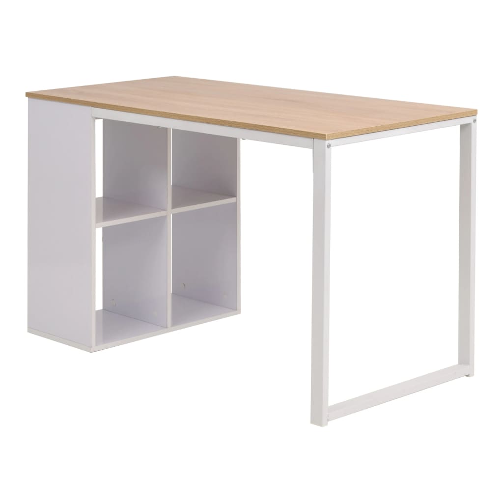 Pisaći stol 120 x 60 x 75 cm boja hrasta i bijela