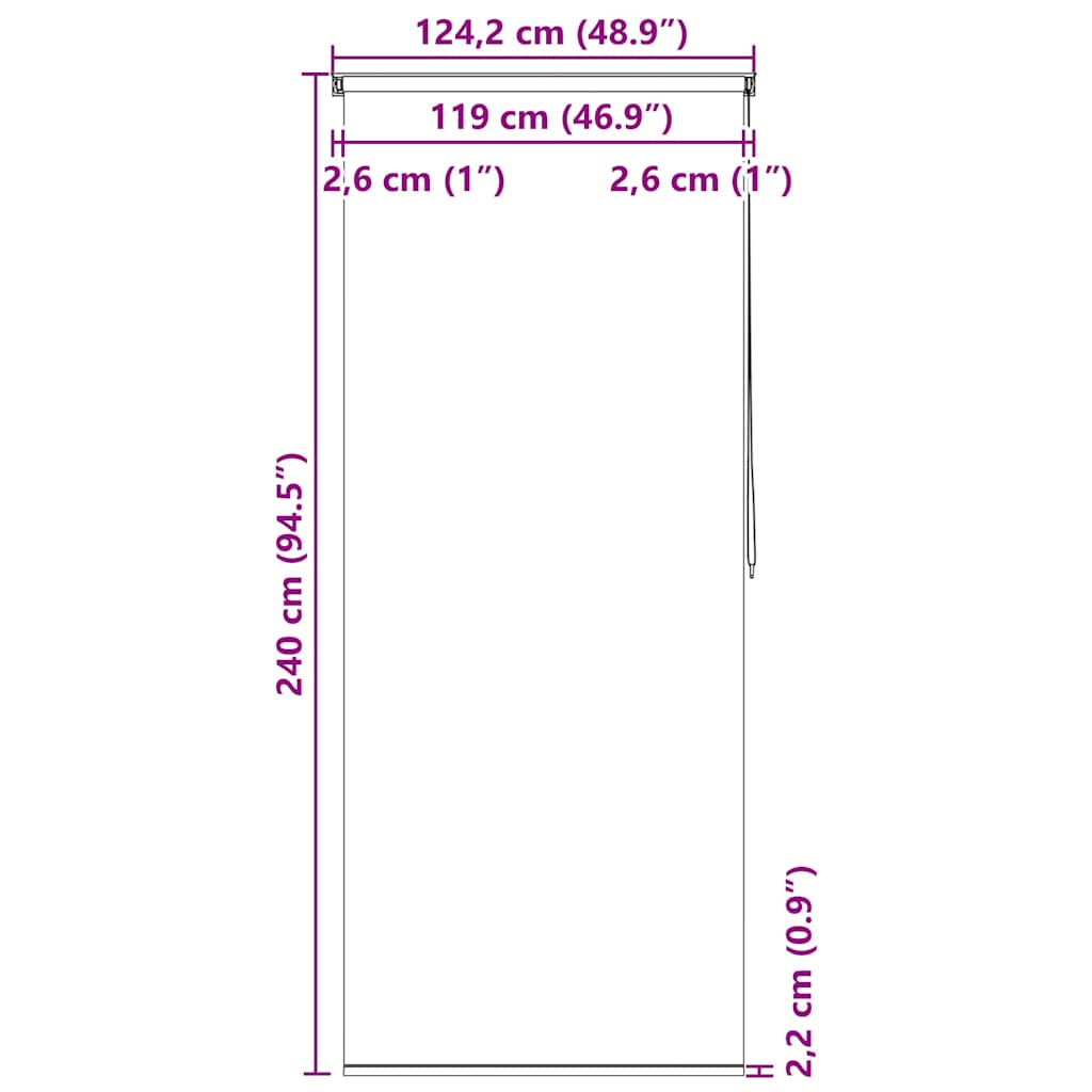 Roleta za tuš 120 x 240 cm bijela