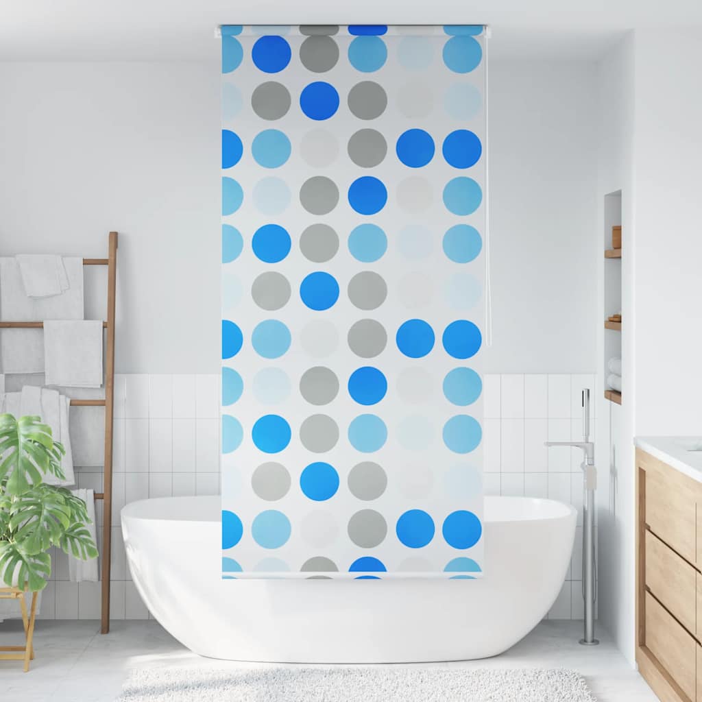 Rolo zastor za tuš 80 x 240 cm s uzorkom krugova