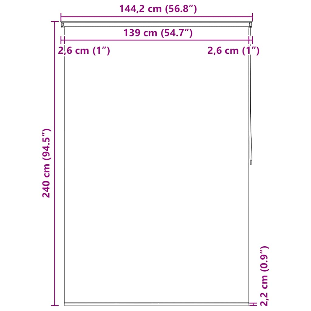 Roleta za tuš 140 x 240 cm s uzorkom mjehurića