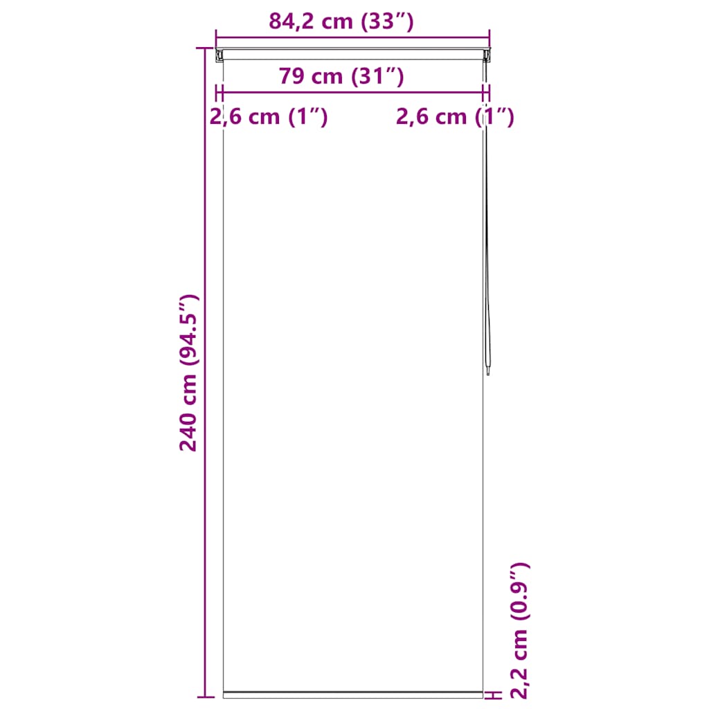 Roleta za tuš 80 x 240 cm s natpisom Splash