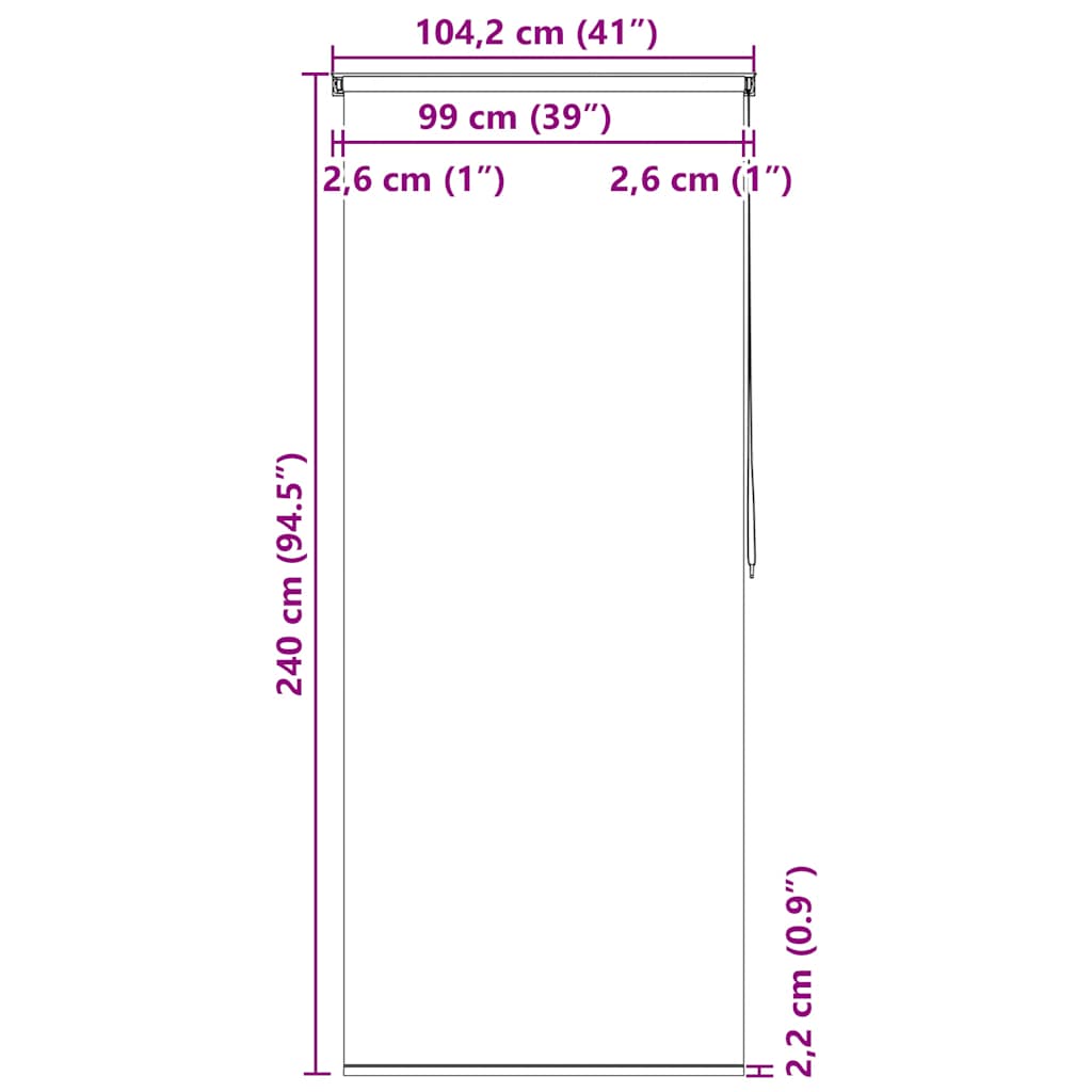 Roleta za tuš 100 x 240 cm s natpisom Splash