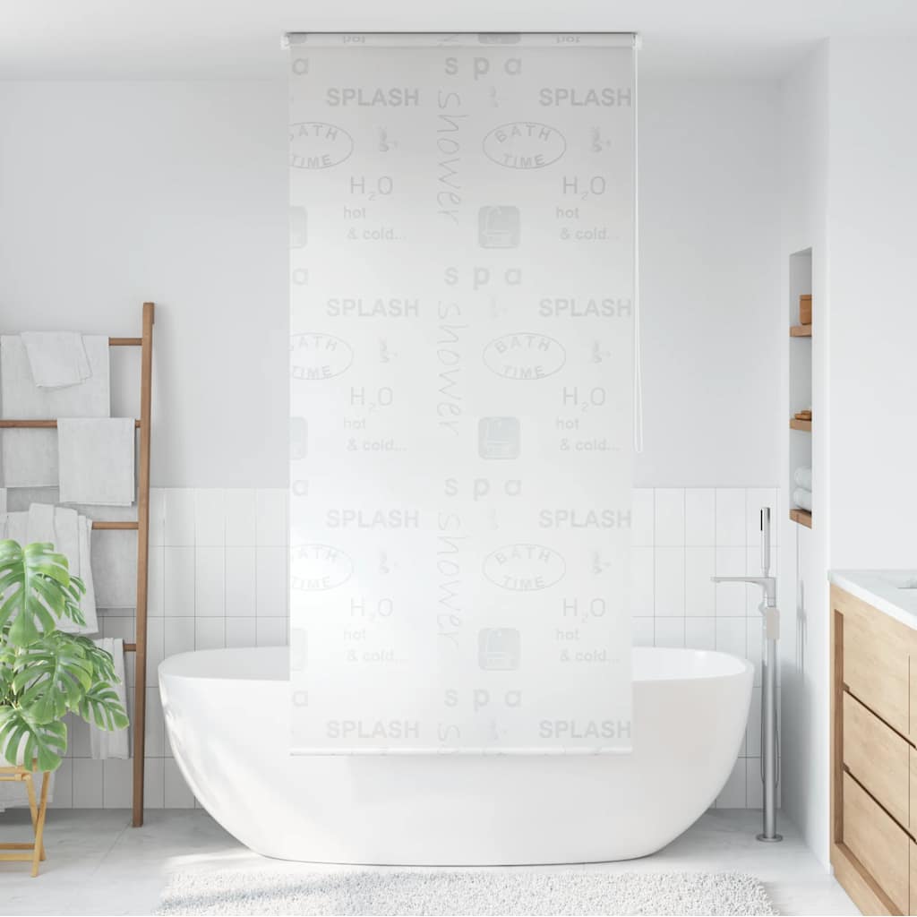Roleta za tuš 100 x 240 cm s natpisom Splash