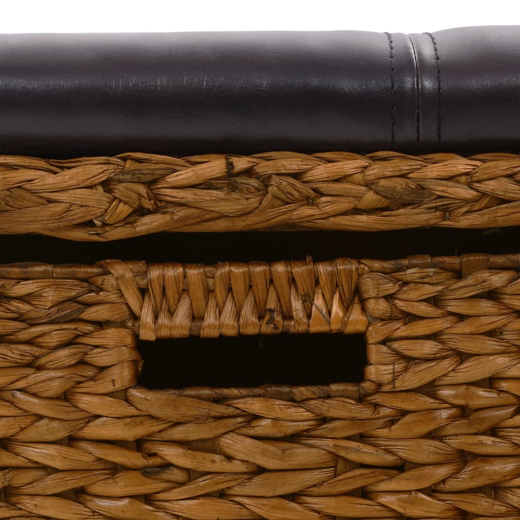 Klupa s 2 košare od morske trave 71 x 40 x 42 cm smeđa