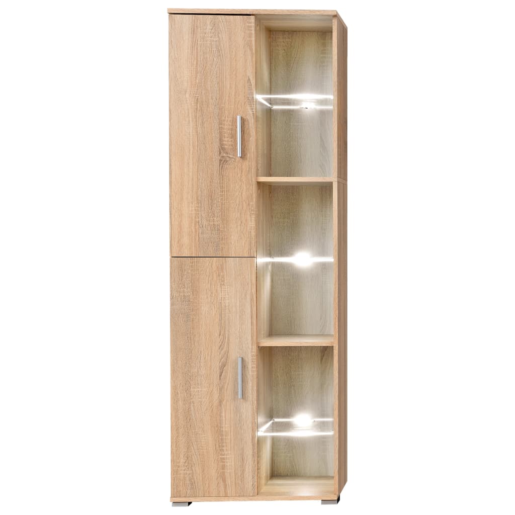 Zidni TV element s LED svjetlima boja hrasta sonome