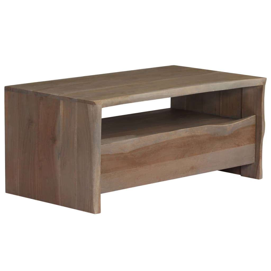 Stolić za kavu od masivnog bagremovog drva 90 x 50 x 40 cm sivi