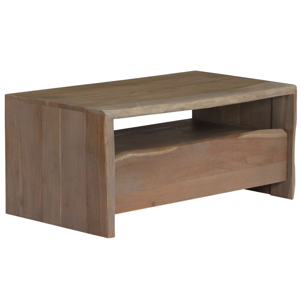 Stolić za kavu od masivnog bagremovog drva 90 x 50 x 40 cm sivi