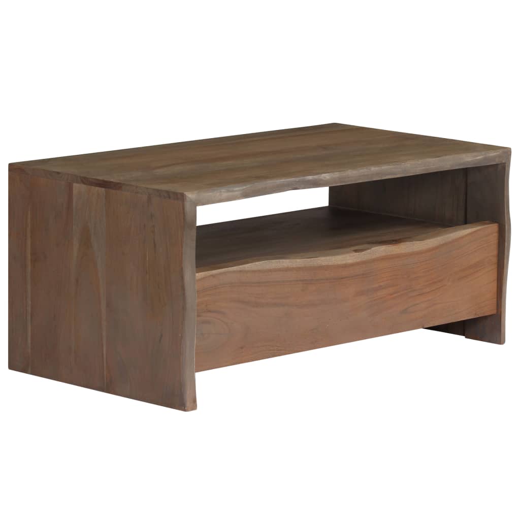 Stolić za kavu od masivnog bagremovog drva 90 x 50 x 40 cm sivi
