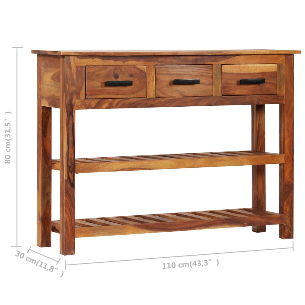 Komoda s 3 ladice 110 x 30 x 80 cm od masivnog drva