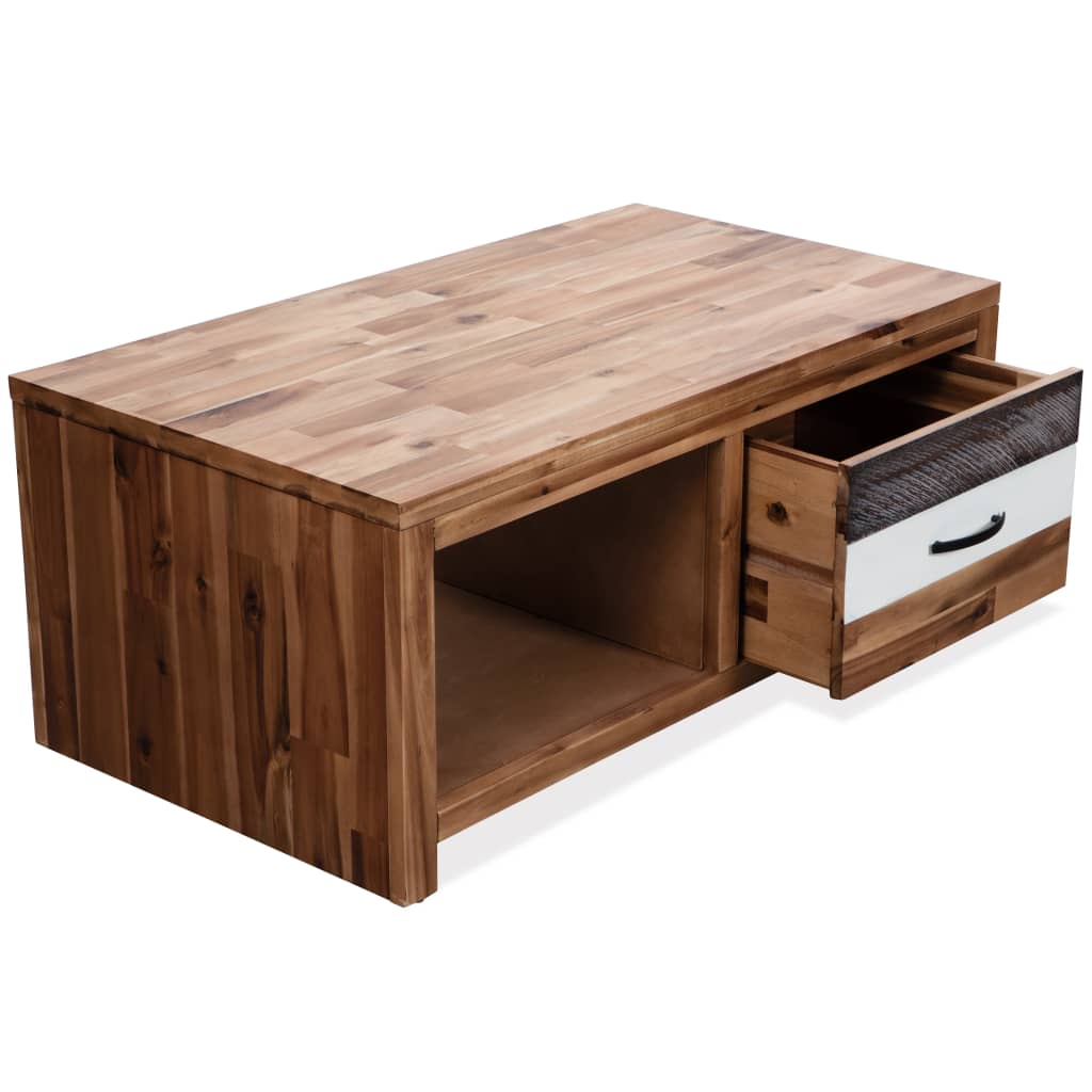 Stolić za kavu od masivnog bagremovog drva 90 x 50 x 37,5 cm