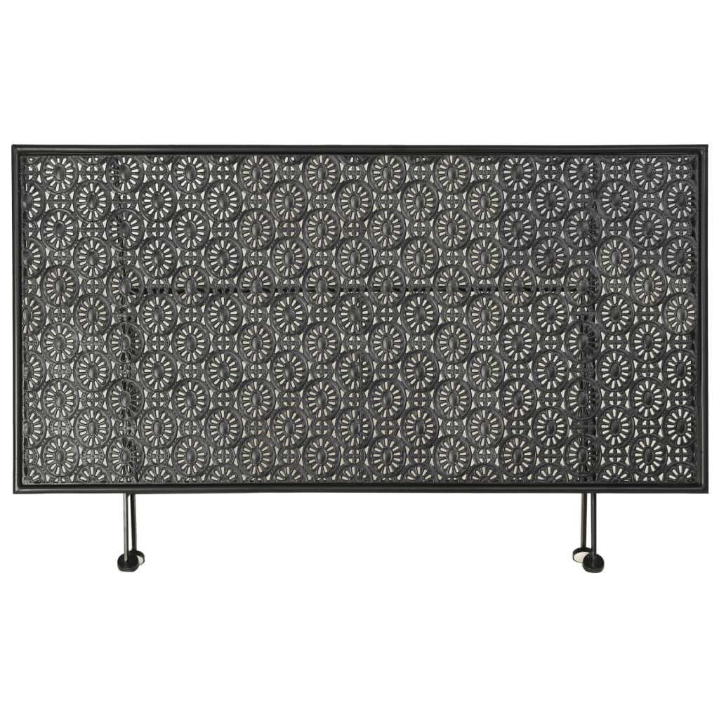 Sklopivi stolić za kavu od metala starinski 100x50x45 cm crni