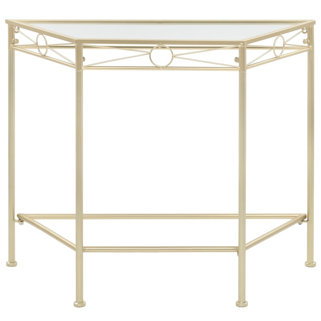 Bočni stolić u starinskom stilu metalni 87 x 34 x 73 cm zlatni