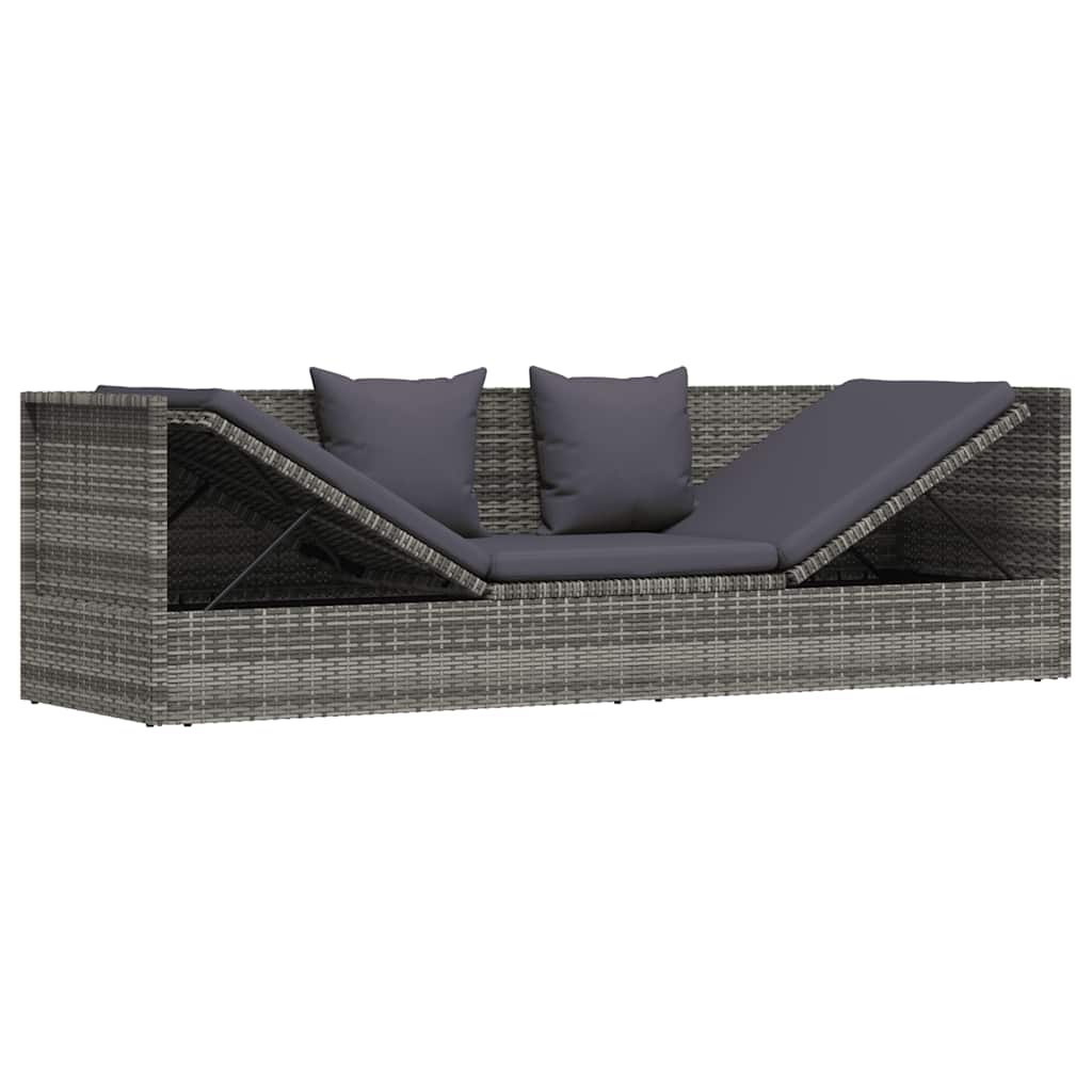 Vrtni ležaj sivi 200 x x 60 cm od poliratana