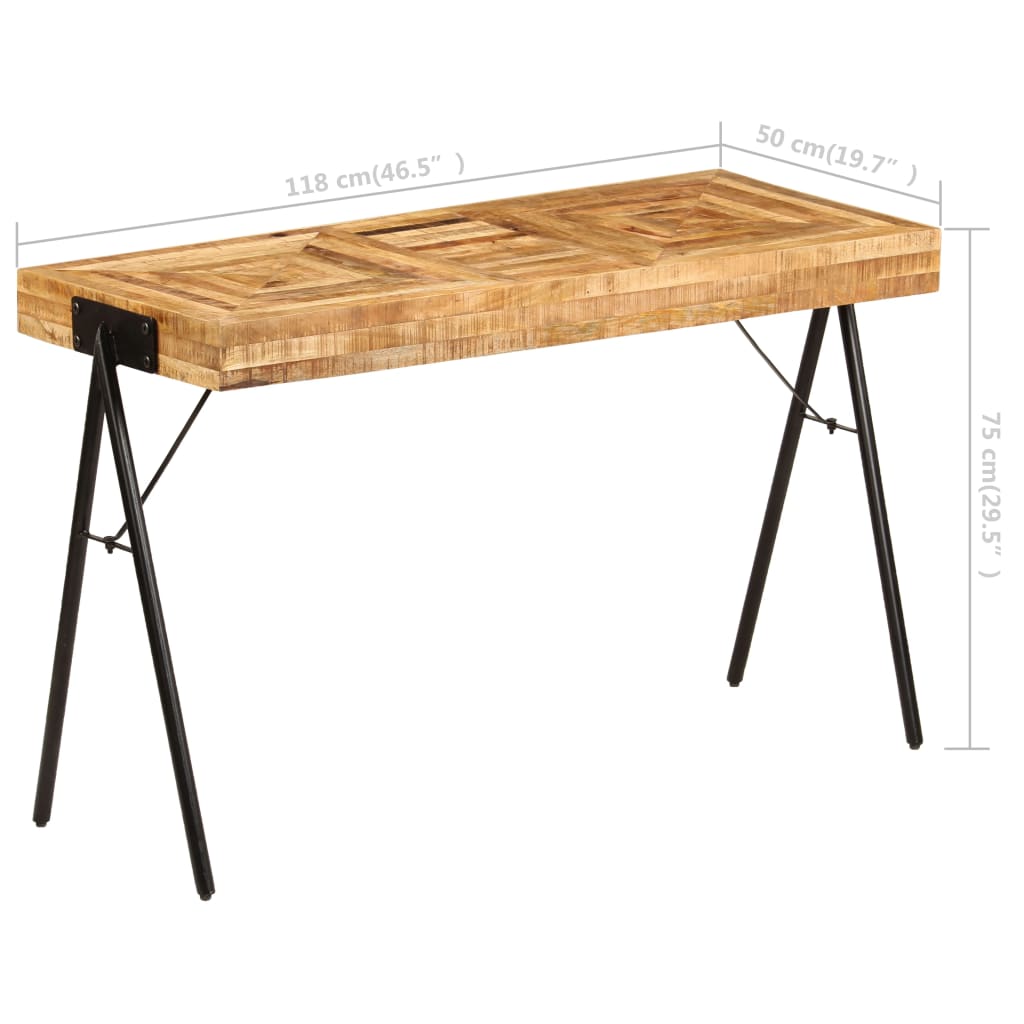 Pisaći stol od masivnog drva manga 118 x 50 x 75 cm