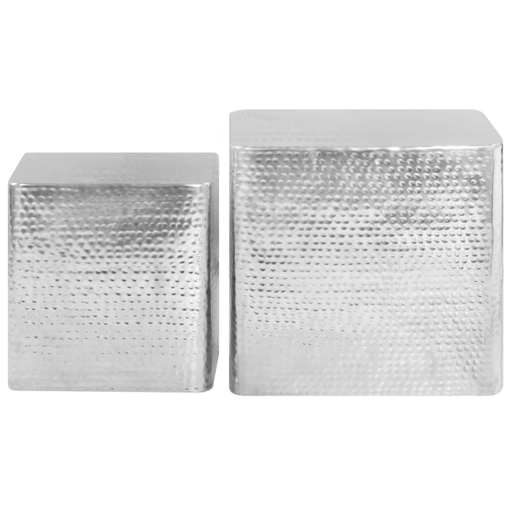 Stolići za kavu 2 kom srebrni aluminijski