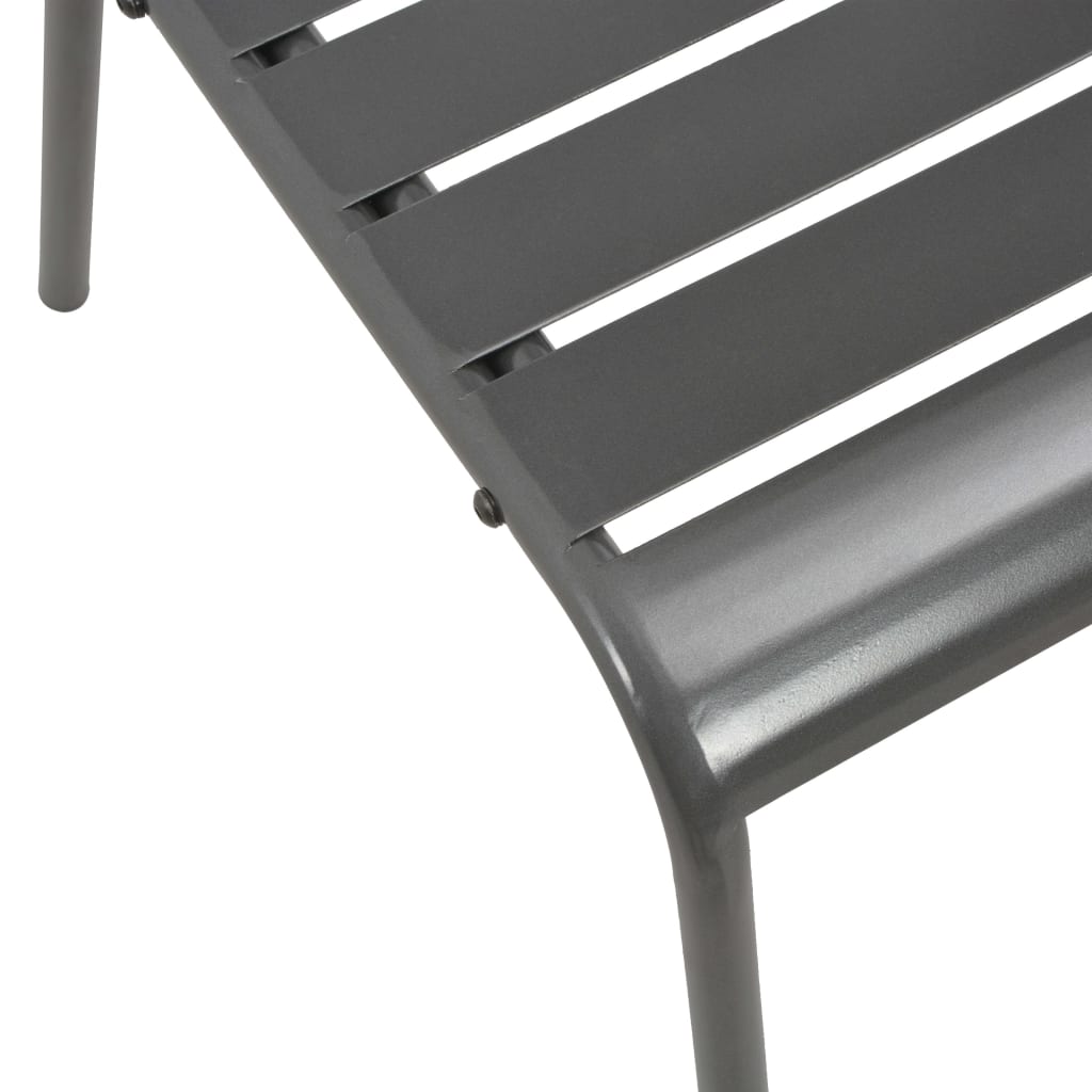3-dijelni bistro set čelični tamno sivi