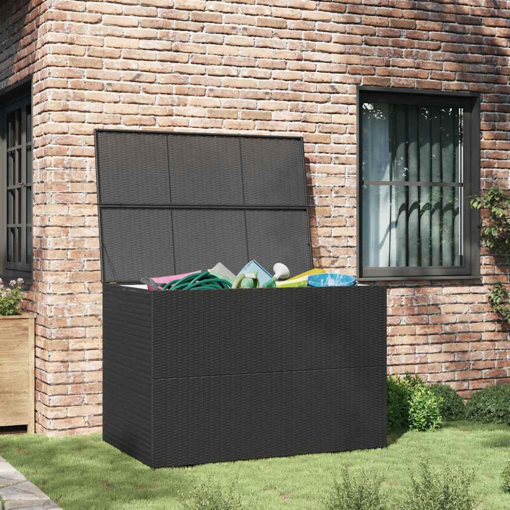 Vrtna kutija za pohranu crna 150 x 100 x 100 cm od poliratana