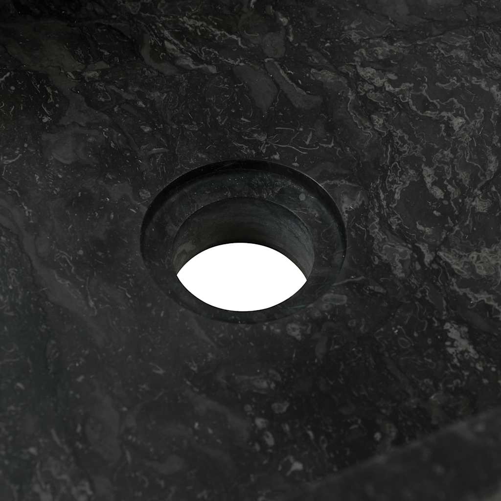 Umivaonik 45 x 30 x 12 cm mramorni visoki sjaj crni