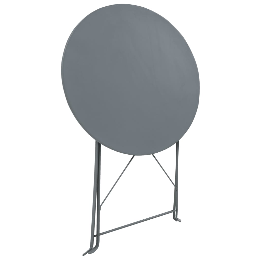 3-dijelni bistro set čelični sivi